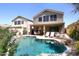Home features a large pool, hot tub, and patio area at 4321 E Desert Sky Ct, Cave Creek, AZ 85331