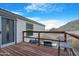 Wooden deck with seating, grill, and mountain views at 52320 W Foothill Trl, Maricopa, AZ 85139