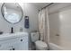 Bathroom with a bathtub, toilet, and updated vanity at 930 N Mesa Dr # 1039, Mesa, AZ 85201