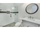 Bathroom with a walk-in shower and gray vanity at 15528 E Chicory Dr, Fountain Hills, AZ 85268