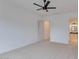 Spacious bedroom with ceiling fan and plush carpeting at 15528 E Chicory Dr, Fountain Hills, AZ 85268