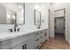 Modern bathroom with double vanity and gray cabinets at 15522 E Chicory Dr, Fountain Hills, AZ 85268