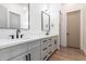 Modern bathroom with double vanity and gray cabinets at 15522 E Chicory Dr, Fountain Hills, AZ 85268