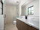 Spa-like bathroom with marble countertops and a large glass shower at 5815 N Kiva Ln, Paradise Valley, AZ 85253