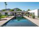 Stunning pool and spa with lounge chairs and views of Camelback Mountain at 5815 N Kiva Ln, Paradise Valley, AZ 85253