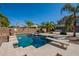 Spacious backyard pool with diving board and patio at 1912 E Gemini Pl, Chandler, AZ 85249