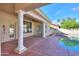 Covered patio with pool and backyard views at 1223 E Clearview Dr, Casa Grande, AZ 85122