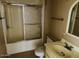 Bathroom with shower/tub combo and vanity at 10202 W Edgewood Dr, Sun City, AZ 85351