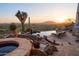 Luxury pool and spa with stunning sunset views at 9215 E Red Lawrence Dr, Scottsdale, AZ 85262