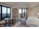 Bedroom with a queen bed and mountain views at 9215 E Red Lawrence Dr, Scottsdale, AZ 85262