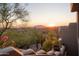 Stunning desert landscape and sunset views from private patio at 9215 E Red Lawrence Dr, Scottsdale, AZ 85262
