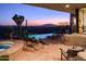 Spacious patio with hot tub, firepit, and mountain views at 9215 E Red Lawrence Dr, Scottsdale, AZ 85262
