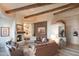 Living room with fireplace and southwestern decor at 9215 E Red Lawrence Dr, Scottsdale, AZ 85262