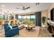 Spacious living room with golf course view and comfortable seating at 37200 N Cave Creek Rd # 1082, Scottsdale, AZ 85262