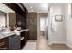 Elegant bathroom with walk-in shower, double vanity, and granite countertop at 568 N Falcon Dr, Gilbert, AZ 85234