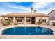 Beautiful kidney shaped pool and spacious patio at 568 N Falcon Dr, Gilbert, AZ 85234