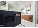 Contemporary shower with black marble and built-in niche at 25219 S 194Th St, Queen Creek, AZ 85142