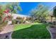 Spacious backyard with a lush lawn and mature trees at 2340 W Horsetail Trl, Phoenix, AZ 85085