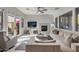 Bright living room with a comfortable sectional sofa and backyard access at 2340 W Horsetail Trl, Phoenix, AZ 85085