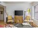 Living room features hardwood floors, comfy seating, and a large window at 2201 N Central Ave # 4E, Phoenix, AZ 85004