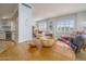 Bright dining area with wood table and access to kitchen at 2201 N Central Ave # 4E, Phoenix, AZ 85004
