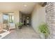 Light and airy entryway with tile flooring and seating area at 17543 E Silver Sage Ln, Rio Verde, AZ 85263