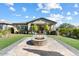 Landscaped backyard with fire pit and artificial turf at 17543 E Silver Sage Ln, Rio Verde, AZ 85263