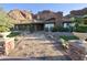 Stunning home exterior with mountain views and stone walkway at 5123 E Mcdonald Dr, Paradise Valley, AZ 85253