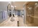 Bathroom with double vanity, large shower and walk in closet at 5123 E Mcdonald Dr, Paradise Valley, AZ 85253
