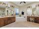 Primary bathroom with soaking tub and double vanity at 10803 W Dove Roost Rd, Queen Creek, AZ 85144