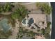 Overhead view of house, pool, and basketball court at 2378 N 158Th Dr, Goodyear, AZ 85395