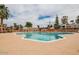Community pool with plenty of seating at 8214 E Mcdonald Dr, Scottsdale, AZ 85250