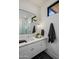 Modern bathroom with a walk-in shower and a floating vanity at 24779 N 91St St, Scottsdale, AZ 85255