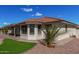 Backyard features a covered patio and green space at 2222 S Yellow Wood --, Mesa, AZ 85209