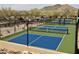 Well-maintained pickleball courts with mountain views at 7946 E Soaring Eagle Way, Scottsdale, AZ 85266