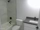 Modern bathroom with a gray vanity and marble tile at 846 N Pueblo Dr # 138, Casa Grande, AZ 85122