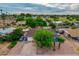 Aerial view showing home's landscaping and neighborhood at 2349 W Del Campo Cir, Mesa, AZ 85202