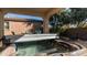 Hot tub on patio with covered enclosure at 27789 N 129Th Ln, Peoria, AZ 85383