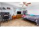 Bedroom with desk, chair, and double bed at 2132 W Glenrosa Ave # 81D, Phoenix, AZ 85015