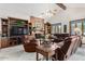 Relaxing Gathering room with a brick fireplace and built-in shelving at 2166 E Caroline Ln, Tempe, AZ 85284