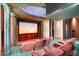 Home theater with large screen and plush seating at 11155 E Honda Bow Rd, Scottsdale, AZ 85262