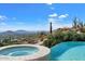 Luxury resort style pool and spa with breathtaking mountain views at 11155 E Honda Bow Rd, Scottsdale, AZ 85262