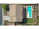 Overhead view of house, pool, and backyard at 19428 W Colter St, Litchfield Park, AZ 85340