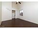 Bright bedroom with ceiling fan at 851 N Pineview Dr, Chandler, AZ 85226