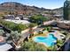 Community pool and spa with mountain views at 1425 E Desert Cove Ave # 49, Phoenix, AZ 85020
