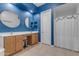 Elegant bathroom with double sinks, a soaking tub, and a shower at 964 W Saguaro Ln, San Tan Valley, AZ 85143