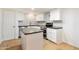 Modern kitchen with white cabinets, gray countertops and a kitchen island at 10452 W Meade Dr, Sun City, AZ 85351