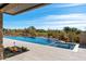 Luxury pool with expansive mountain views and spacious patio at 9989 E Aleka Way # 337, Scottsdale, AZ 85262