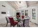 Bright dining area with glass table and zebra print chairs at 8643 E San Jacinto Dr, Scottsdale, AZ 85258