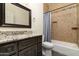 Bathroom with granite vanity and shower/tub combo at 13234 S 35Th Ct, Phoenix, AZ 85044